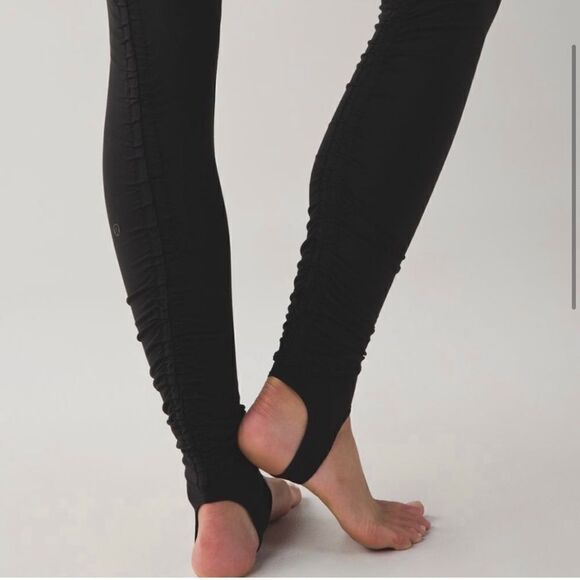 Lululemon Wunder Under Pant *Stirrup Dramatic Static White Black / Black C34 - Picture 3 of 12